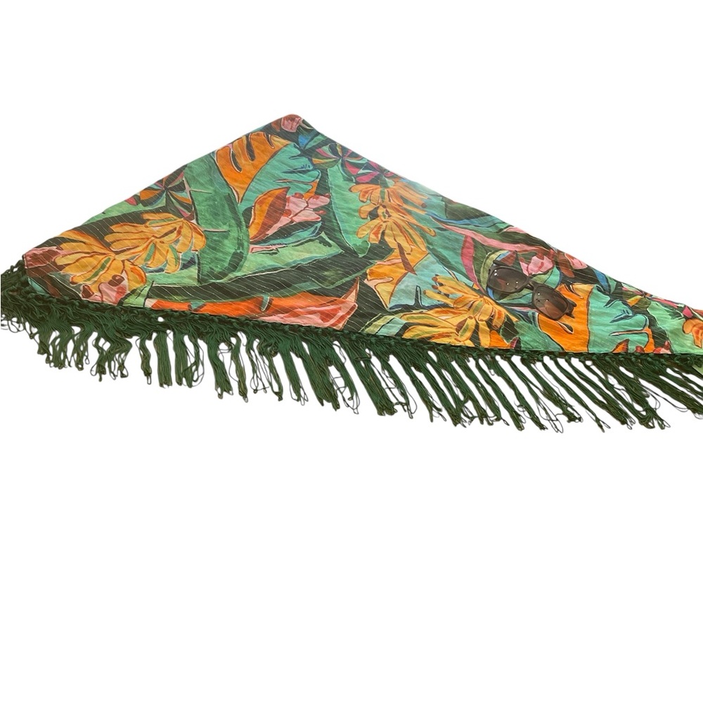 NWT Farm Rio Banana Tropical Print Sarong Wrap with Fringe OSFM - Picture 6 of 12